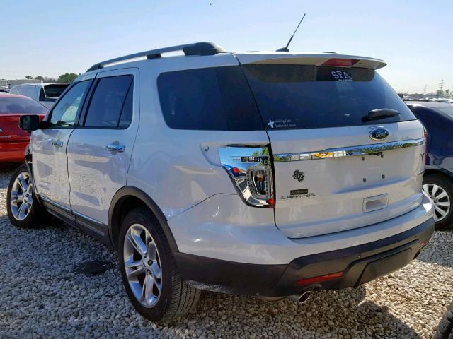 1FM5K7F85DGA16418 - 2013 FORD EXPLORER L WHITE photo 3