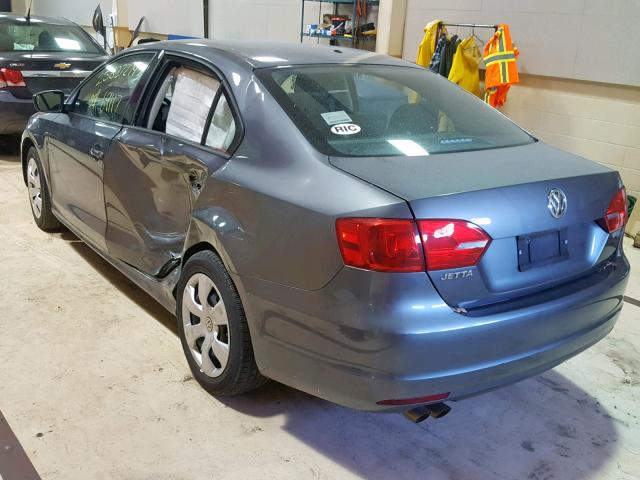 3VW2K7AJ3CM322018 - 2012 VOLKSWAGEN JETTA BASE GRAY photo 3