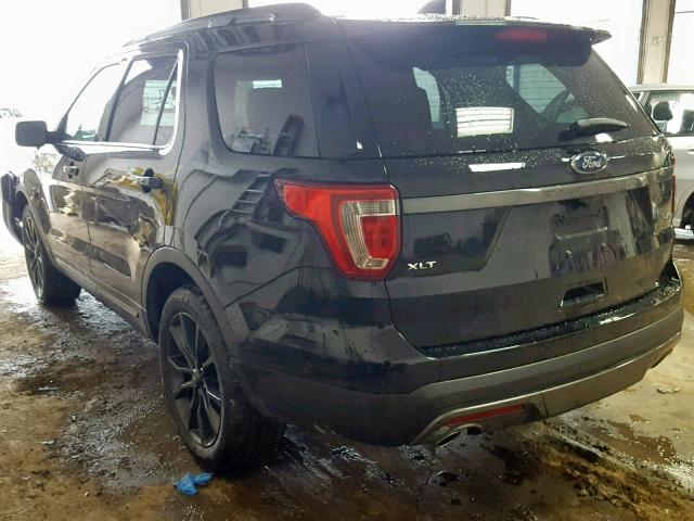 1FM5K8D84HGD52186 - 2017 FORD EXPLORER X BLACK photo 3