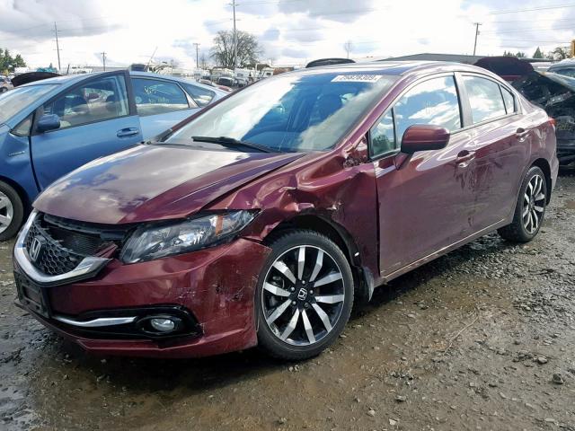 2HGFB2F99FH555489 - 2015 HONDA CIVIC EXL MAROON photo 2