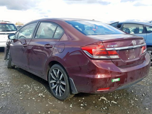 2HGFB2F99FH555489 - 2015 HONDA CIVIC EXL MAROON photo 3