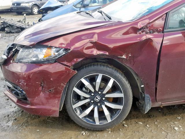 2HGFB2F99FH555489 - 2015 HONDA CIVIC EXL MAROON photo 9