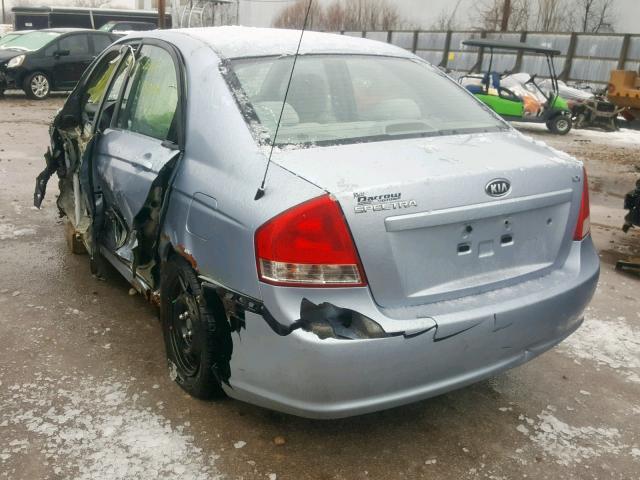 KNAFE121685510369 - 2008 KIA SPECTRA EX BLUE photo 3