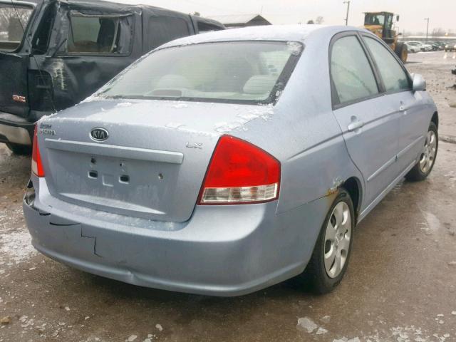 KNAFE121685510369 - 2008 KIA SPECTRA EX BLUE photo 4