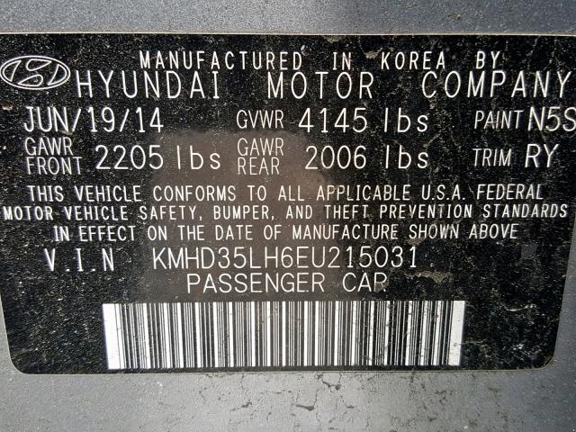 KMHD35LH6EU215031 - 2014 HYUNDAI ELANTRA GT GRAY photo 10