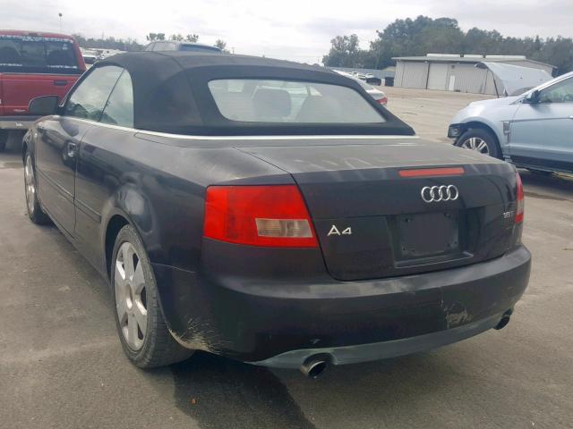 WAUAC48H96K007908 - 2006 AUDI A4 1.8 CAB BLACK photo 3