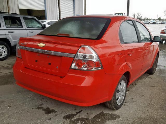 KL1TD5DE3BB137906 - 2011 CHEVROLET AVEO LS RED photo 4
