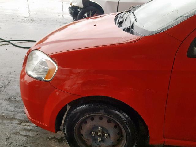 KL1TD5DE3BB137906 - 2011 CHEVROLET AVEO LS RED photo 9