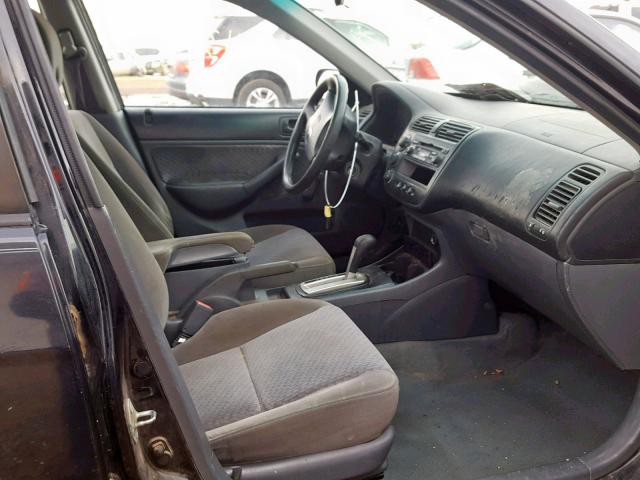 2HGES16355H572063 - 2005 HONDA CIVIC DX V BLACK photo 5