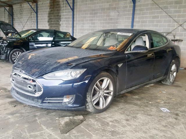 5YJSA1DP2CFP02345 - 2012 TESLA MODEL S BLUE photo 2