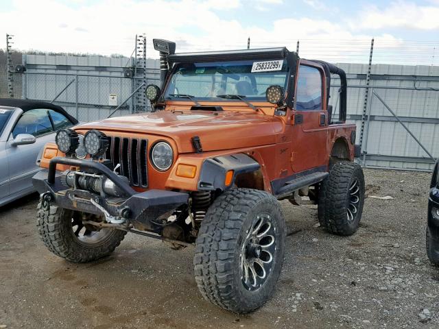 1J4FA49S52P721826 - 2002 JEEP WRANGLER / ORANGE photo 2