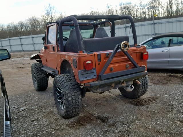 1J4FA49S52P721826 - 2002 JEEP WRANGLER / ORANGE photo 3