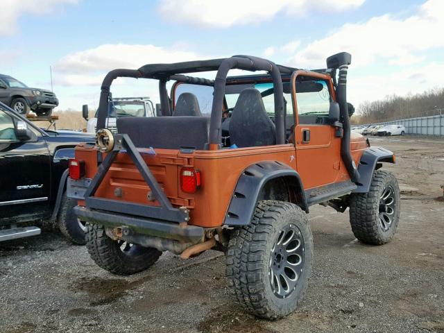 1J4FA49S52P721826 - 2002 JEEP WRANGLER / ORANGE photo 4