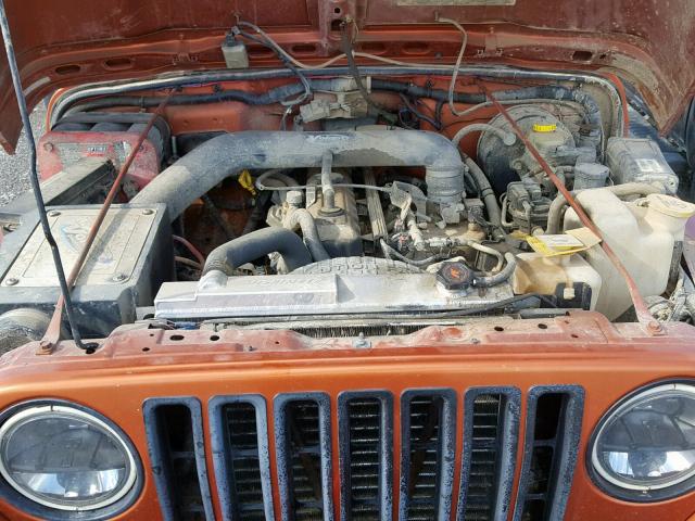 1J4FA49S52P721826 - 2002 JEEP WRANGLER / ORANGE photo 7