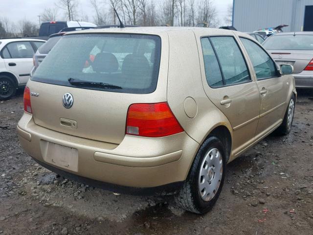 9BWFL61J844003437 - 2004 VOLKSWAGEN GOLF GL GOLD photo 4