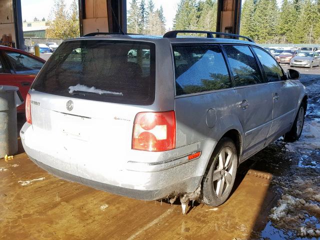 WVWVD63B84E228329 - 2004 VOLKSWAGEN PASSAT GLS SILVER photo 4