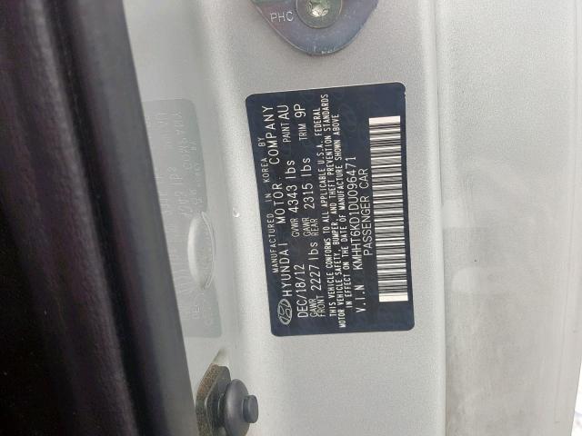 KMHHT6KD1DU096471 - 2013 HYUNDAI GENESIS CO WHITE photo 10