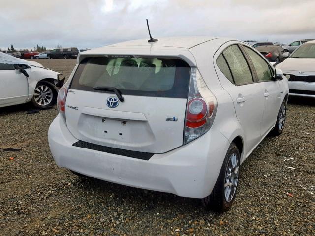 JTDKDTB36D1041349 - 2013 TOYOTA PRIUS C WHITE photo 4