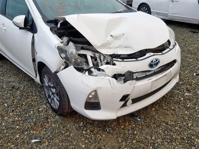 JTDKDTB36D1041349 - 2013 TOYOTA PRIUS C WHITE photo 9