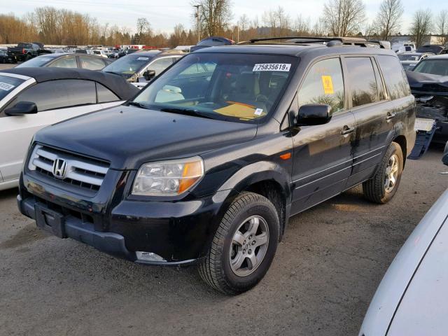 5FNYF183X8B005743 - 2008 HONDA PILOT SE BLACK photo 2