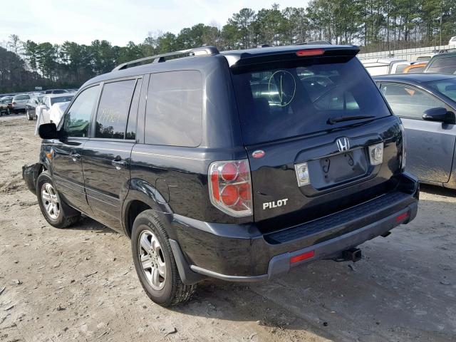 5FNYF28258B019272 - 2008 HONDA PILOT VP BLACK photo 3