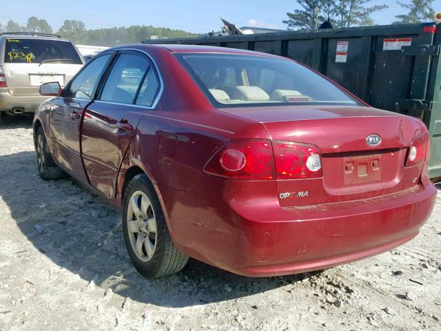 KNAGE123375090817 - 2007 KIA OPTIMA RED photo 3