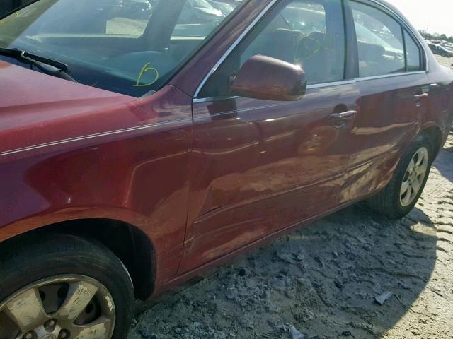 KNAGE123375090817 - 2007 KIA OPTIMA RED photo 9