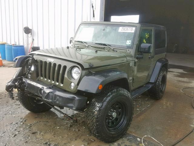 1C4GJWAGXFL579872 - 2015 JEEP WRANGLER S GREEN photo 2