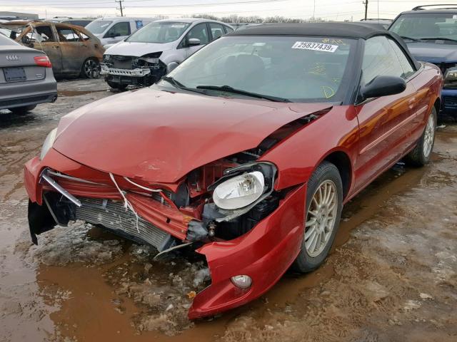 1C3EL55R54N281663 - 2004 CHRYSLER SEBRING LX RED photo 2