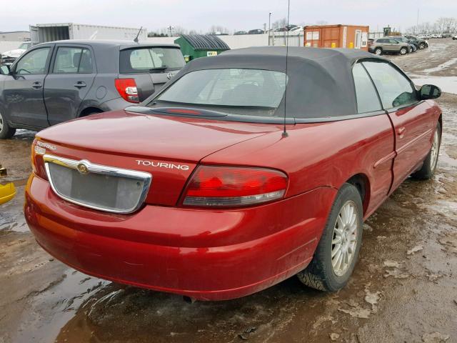 1C3EL55R54N281663 - 2004 CHRYSLER SEBRING LX RED photo 4