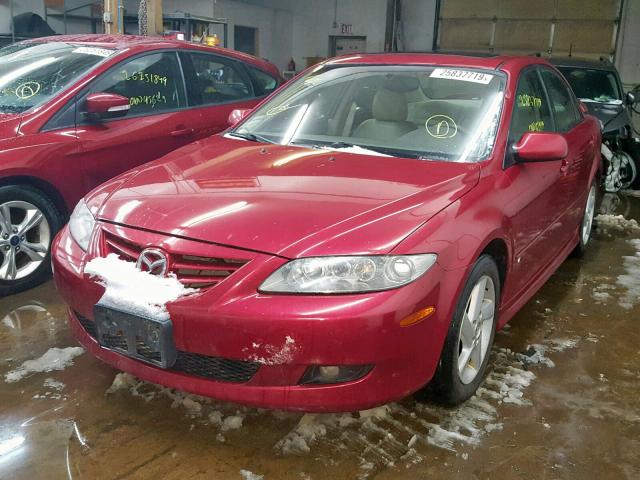 1YVFP80D735M52066 - 2003 MAZDA 6 S BURGUNDY photo 2