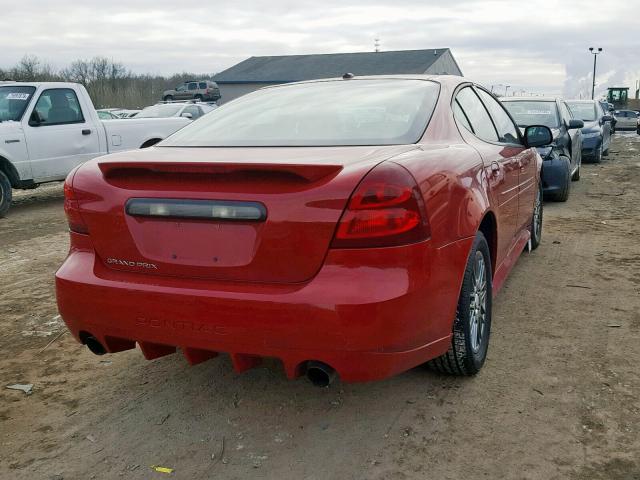 2G2WP552081180727 - 2008 PONTIAC GRAND PRIX RED photo 4