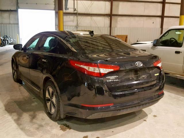 KNAGM4AD0C5015372 - 2012 KIA OPTIMA HYB BLACK photo 3