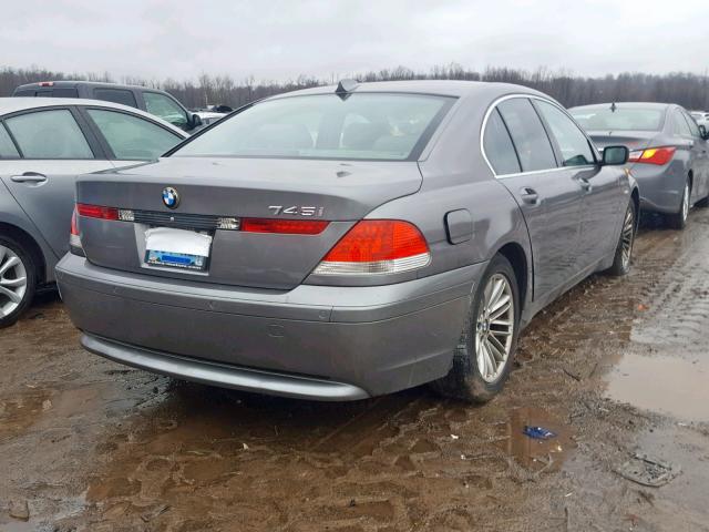 WBAGL63534DP73315 - 2004 BMW 745 I GRAY photo 4