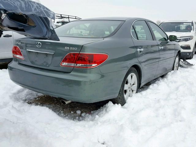 JTHBA30G655074018 - 2005 LEXUS ES 330 GREEN photo 4