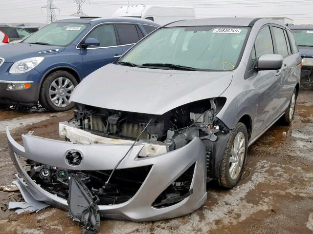 JM1CW2BL2C0137055 - 2012 MAZDA 5 SILVER photo 2