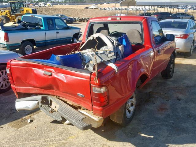 1FTYR10D71PB75680 - 2001 FORD RANGER RED photo 4