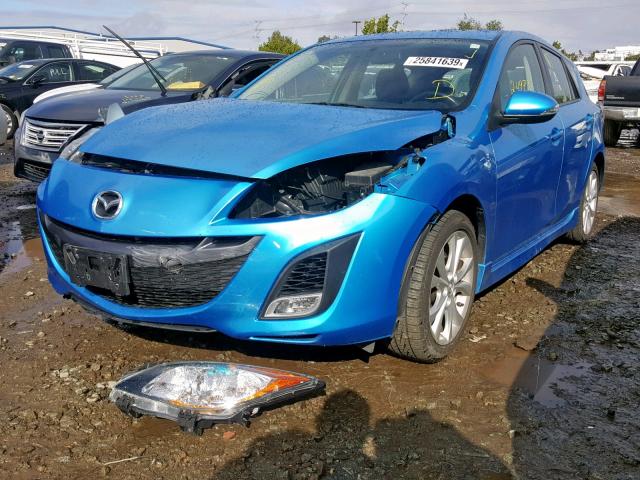 JM1BL1H68A1192245 - 2010 MAZDA 3 S BLUE photo 2