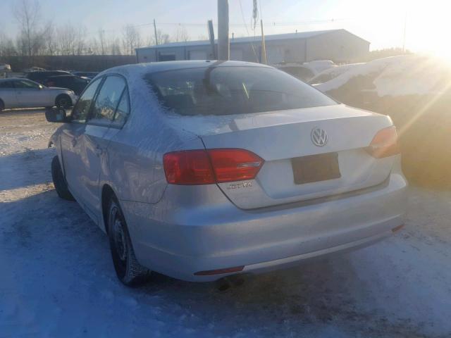 3VW2K7AJ5DM295356 - 2013 VOLKSWAGEN JETTA BASE SILVER photo 3