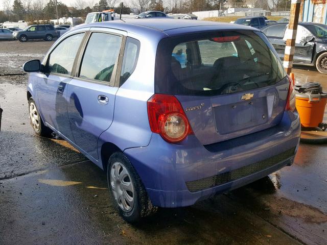 KL1TD66E19B388940 - 2009 CHEVROLET AVEO LS BLUE photo 3
