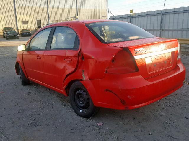 KL1TD5DE1AB105275 - 2010 CHEVROLET AVEO LS RED photo 3