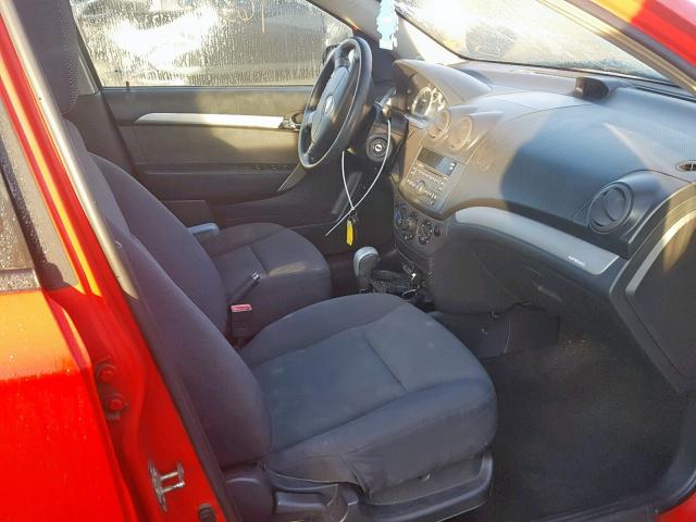 KL1TD5DE1AB105275 - 2010 CHEVROLET AVEO LS RED photo 5