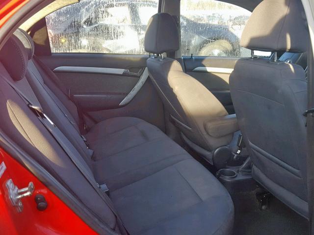 KL1TD5DE1AB105275 - 2010 CHEVROLET AVEO LS RED photo 6
