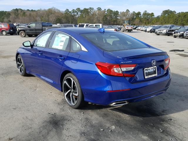 1HGCV1E36JA239797 - 2018 HONDA ACCORD SPO BLUE photo 3