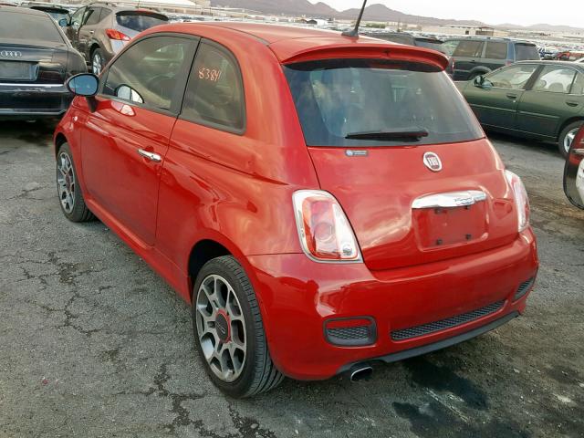 3C3CFFBR9CT361023 - 2012 FIAT 500 SPORT RED photo 3