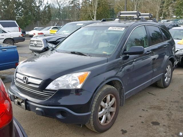 JHLRE48717C037815 - 2007 HONDA CR-V EXL BLACK photo 2