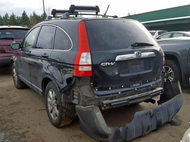 JHLRE48717C037815 - 2007 HONDA CR-V EXL BLACK photo 3