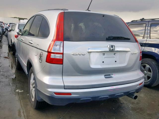 JHLRE4H79BC028305 - 2011 HONDA CR-V EXL SILVER photo 3