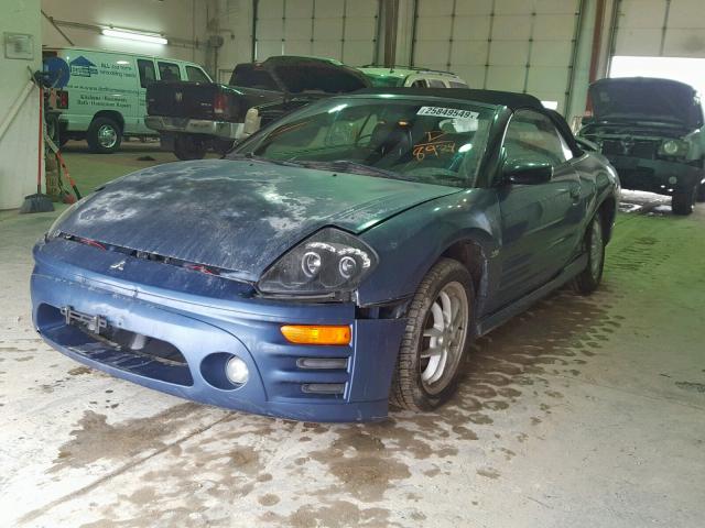 4A3AE75H23E028934 - 2003 MITSUBISHI ECLIPSE SP BLUE photo 2