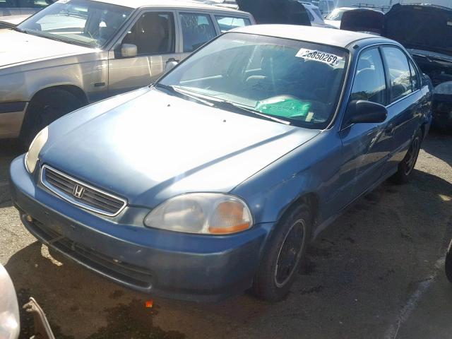 2HGEJ6677VH547040 - 1997 HONDA CIVIC LX BLUE photo 2